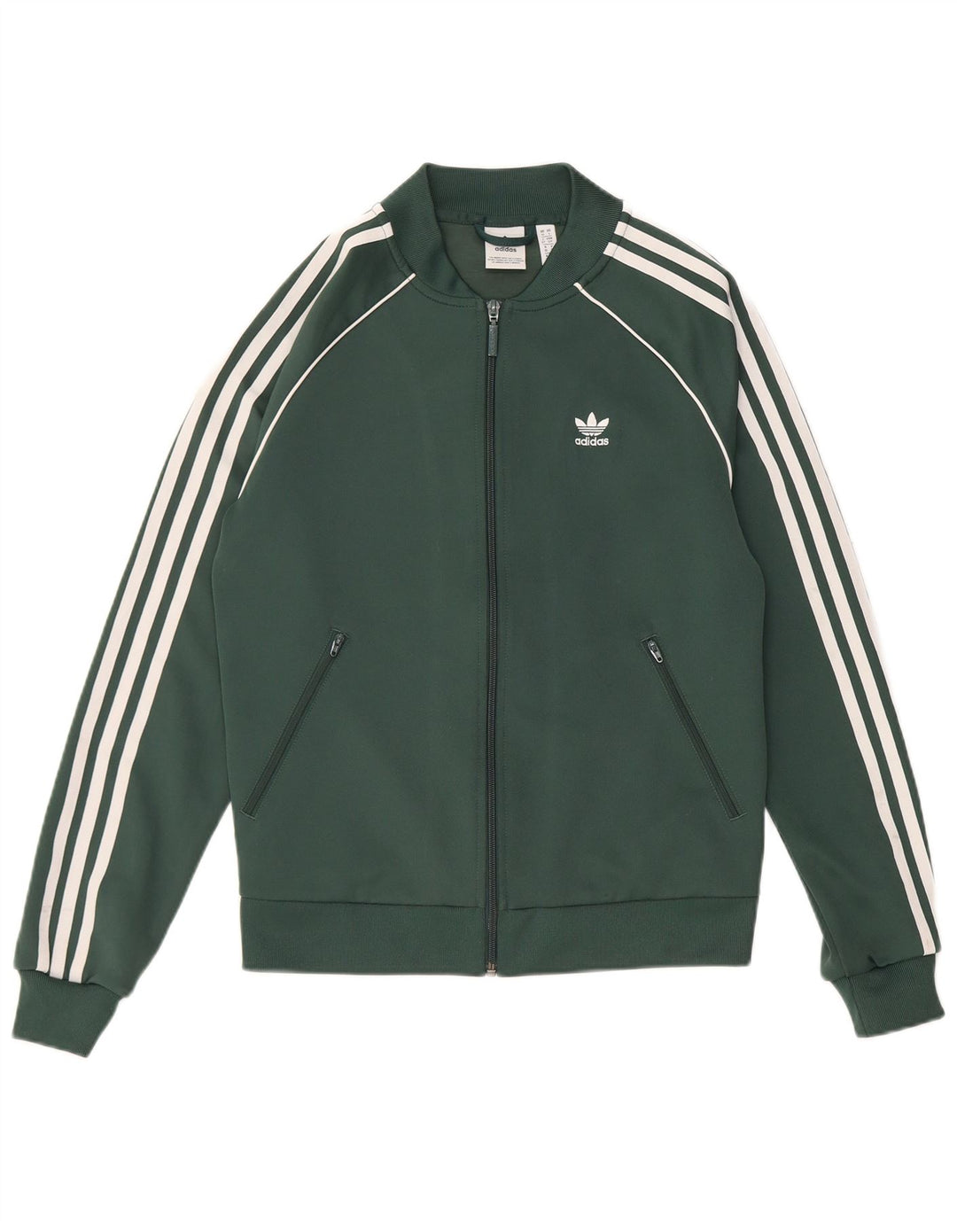 Adidas Womens Regular Fit Tracksuit Top Jacket UK 10 Pequeno Verde Poliéster