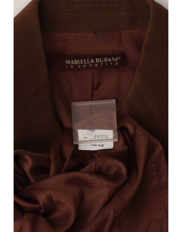 Jaqueta blazer feminina Mariella Burani com 3 botões EU 40 marrom médio