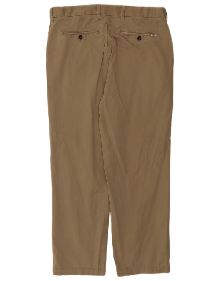 Calça chino masculina Marks & Spencer regular W34 L29 algodão cáqui