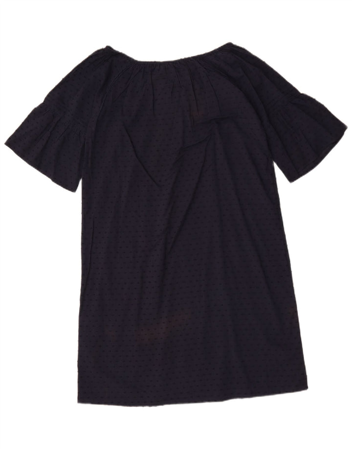Vestido feminino Crew Clothing UK 12 médio azul marinho manchado