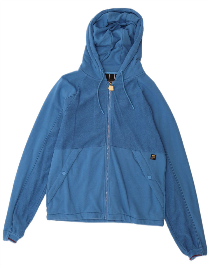 Suéter masculino Fila com capuz e zíper médio azul algodão