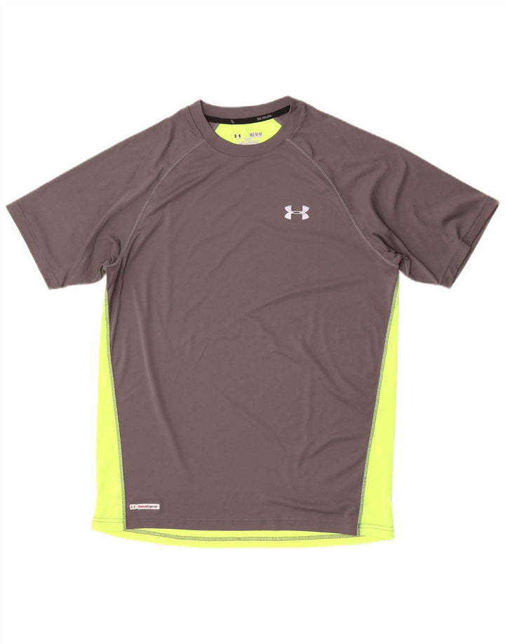 Camiseta masculina Under Armour Heat Gear Top cinza médio Colourblock
