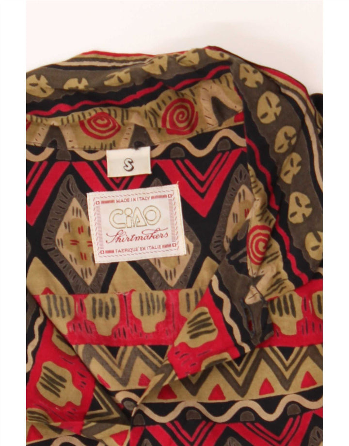 Camisa masculina Ciao manga curta pequena patchwork multicolorido