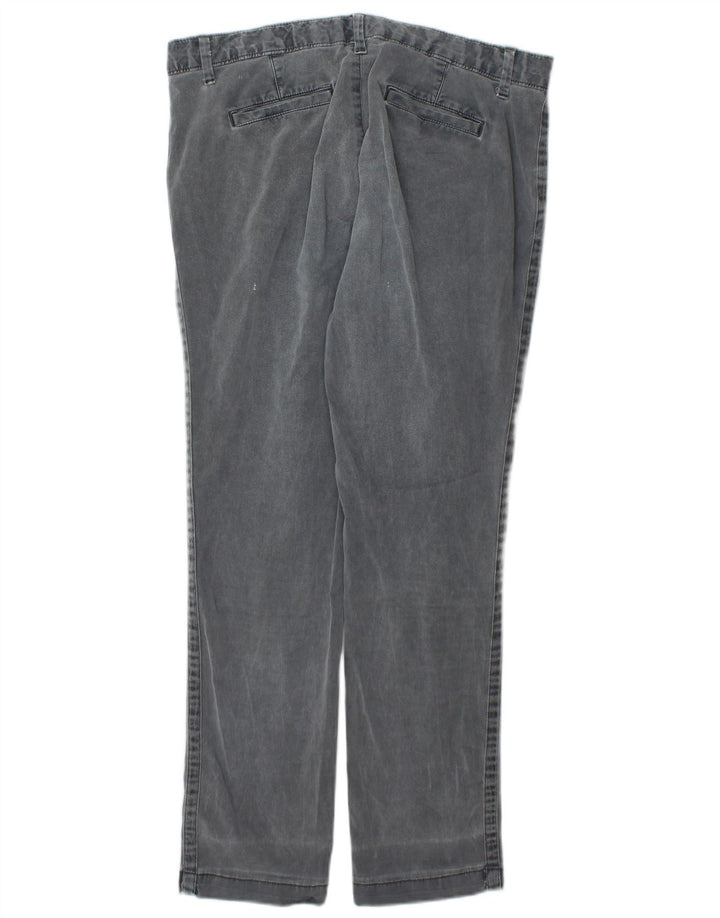 Calça chino reta feminina Gap EUA 8 médio W30 L27 algodão cinza