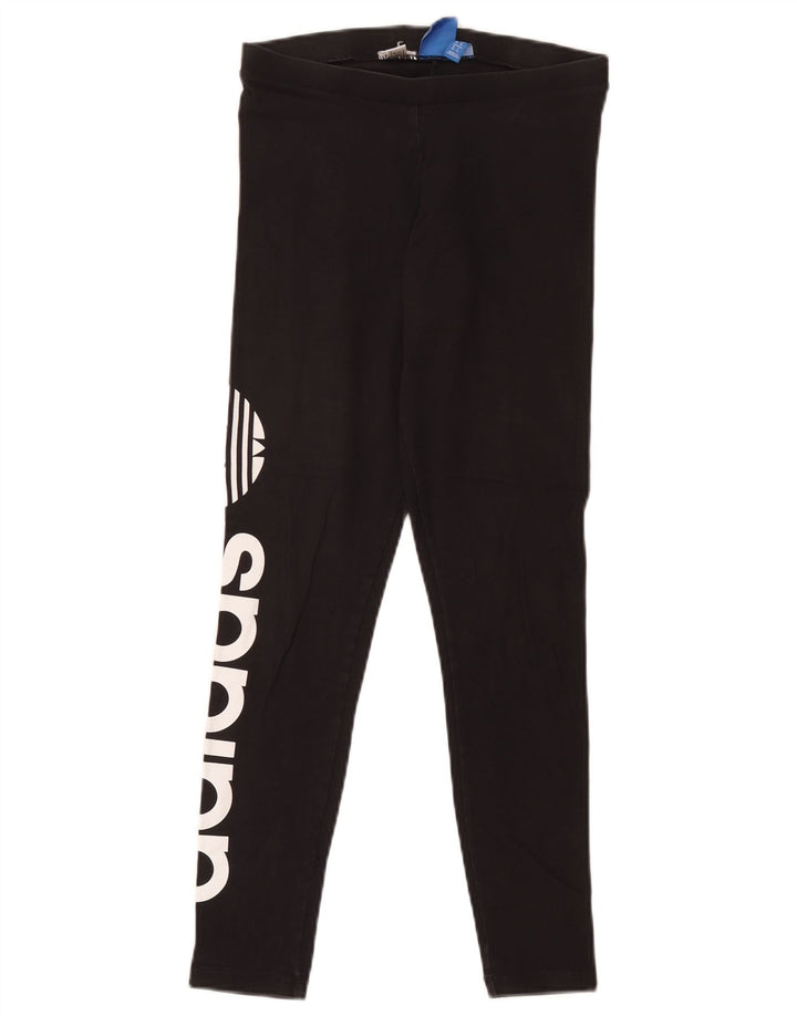 Leggings Adidas Femininas UK 10 Pequenas Pretas