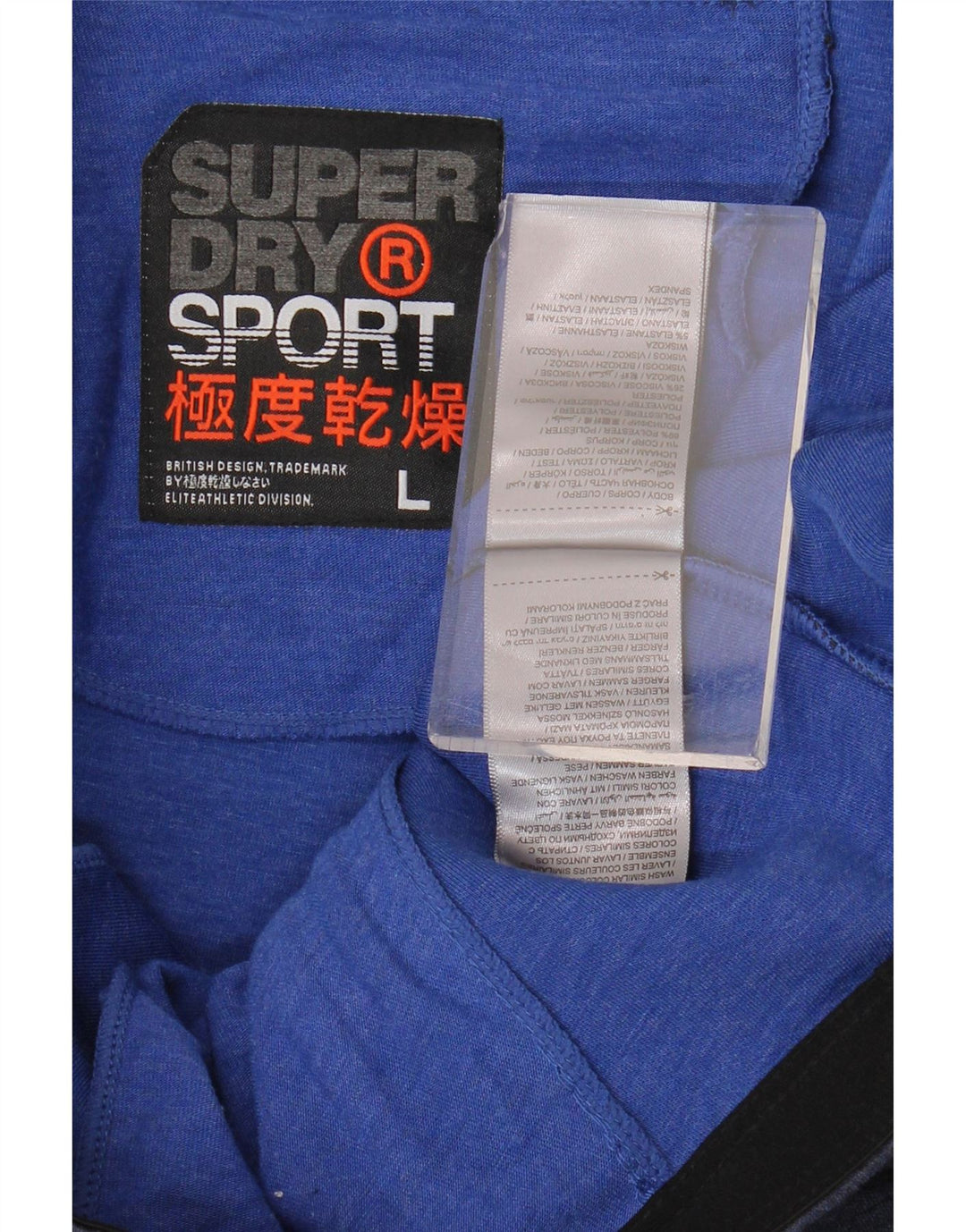 Shorts esportivos masculinos Superdry grandes poliéster azul marinho