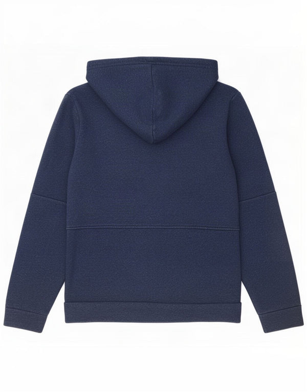 Adidas masculino zip moletom com capuz médio algodão azul marinho
