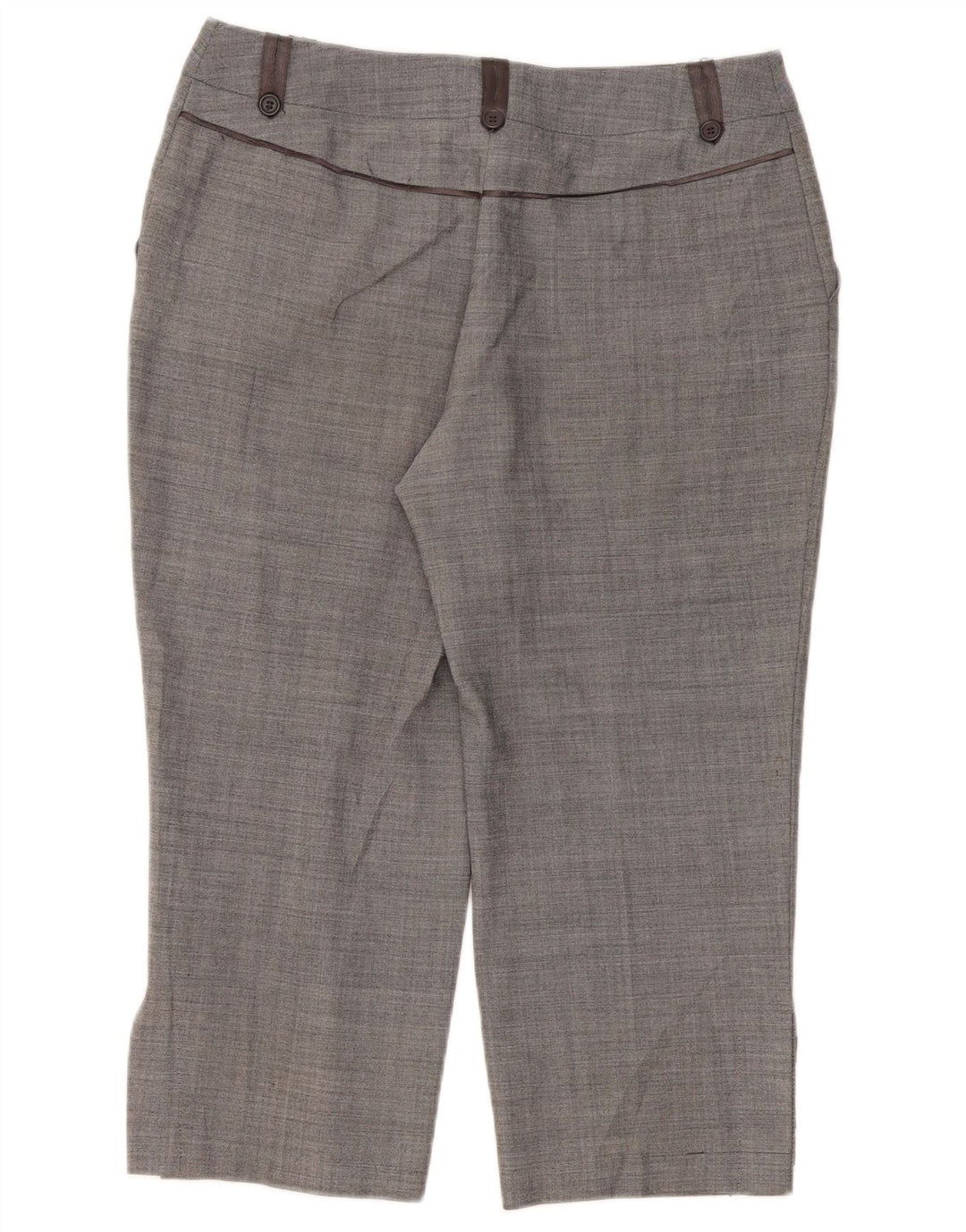 Calça capri feminina Marks & Spencer Reino Unido 12 médio W32 L22 poliéster cinza