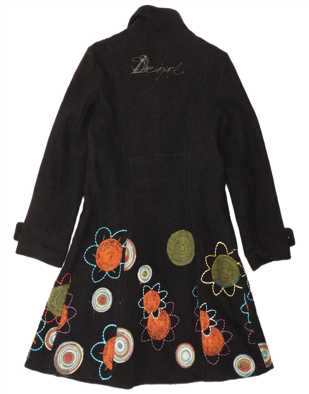 Sobretudo gráfico feminino Desigual UK 10 pequeno preto floral