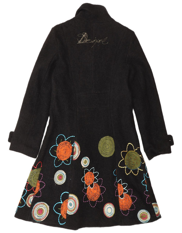 Sobretudo gráfico feminino Desigual UK 10 pequeno preto floral
