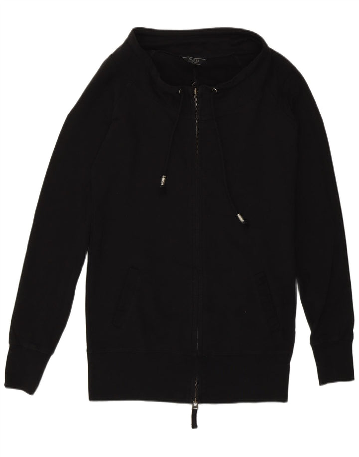 Guess Womens Graphic Tracksuit Top Jacket Reino Unido 14 Médio Preto