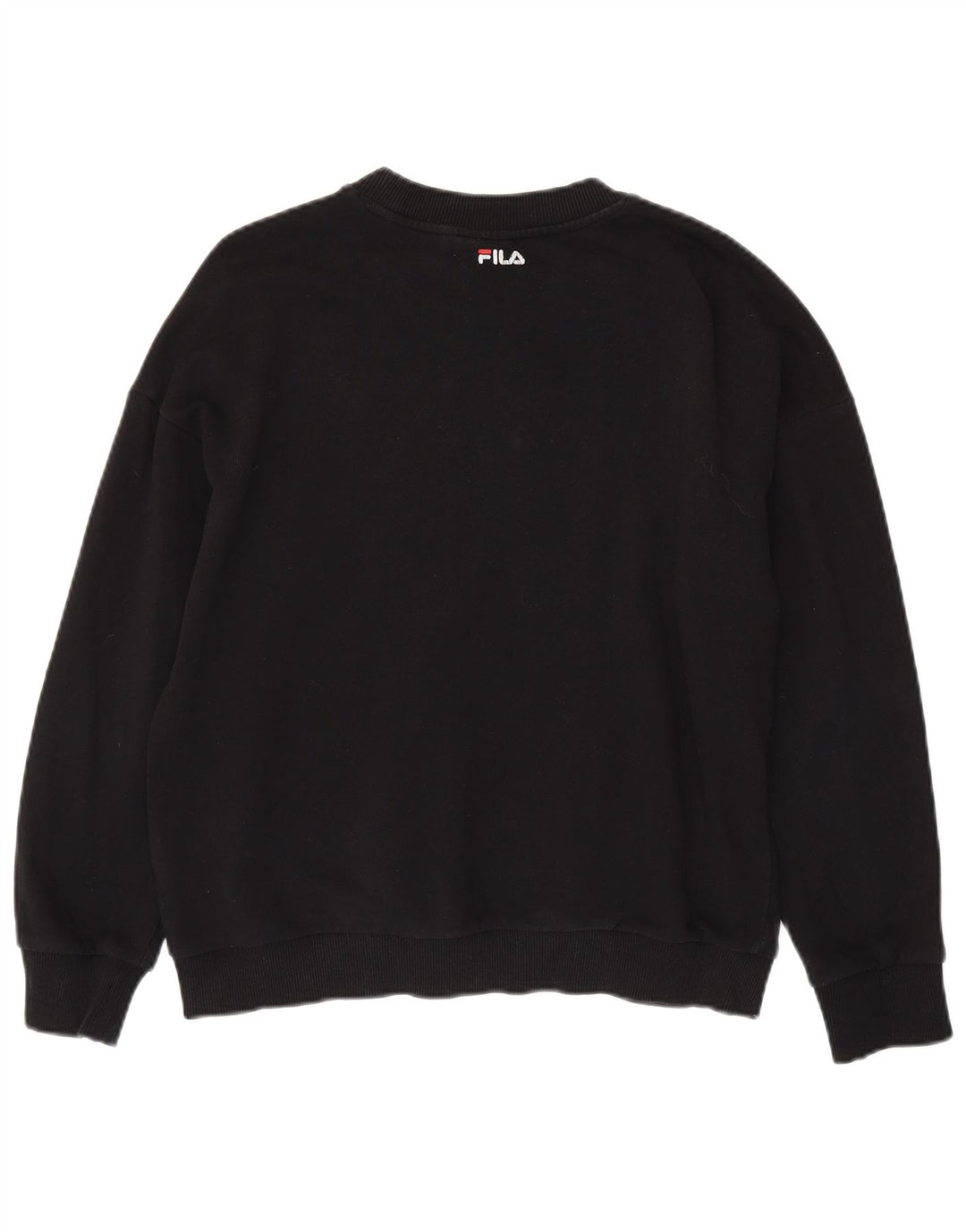 FILA moletom gráfico feminino jumper UK 16 grande algodão preto