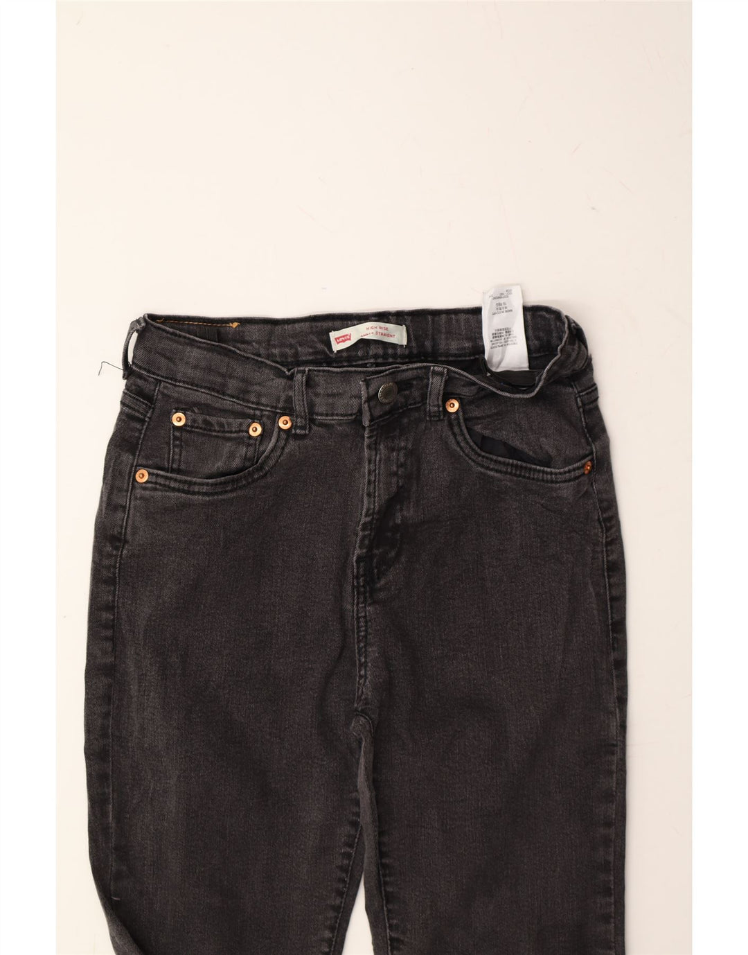 LEVI'S Girls Straight Jeans 15-16 Years W26 L25 Grey Cotton Vintage Levi's and Second-Hand Levi's from Messina Hembry 