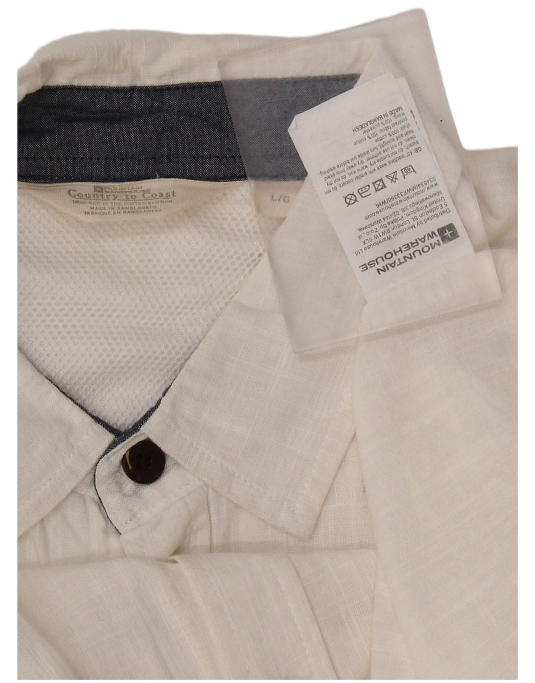 Camisa masculina MOUNTAIN WAREHOUSE grande algodão branco