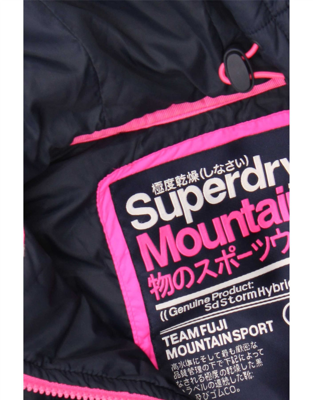 Jaqueta acolchoada com capuz feminina Superdry UK 8 poliéster manchado azul marinho pequeno