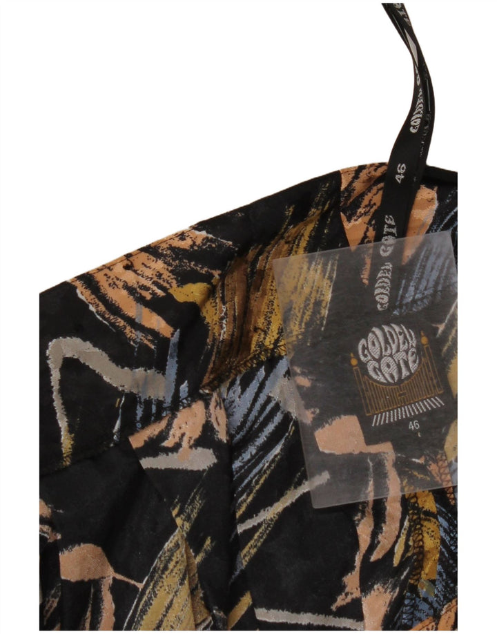 Calça feminina GOLDEN GATE cintura alta cortada EU 46 XL W34 L20 preta