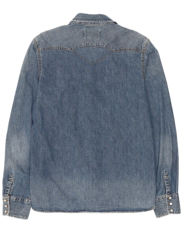 Camisa jeans masculina Levi's Western azul médio algodão