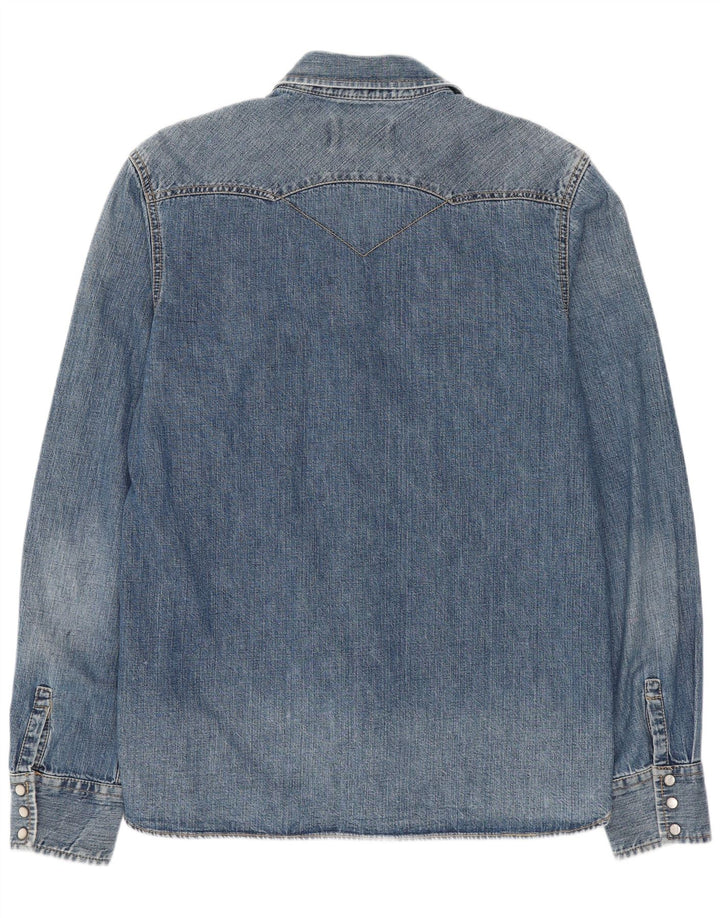 Camisa jeans masculina Levi's Western azul médio algodão