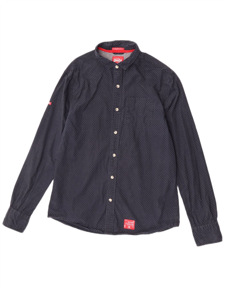 Camisa masculina Superdry 2XL algodão com bolinhas azul marinho