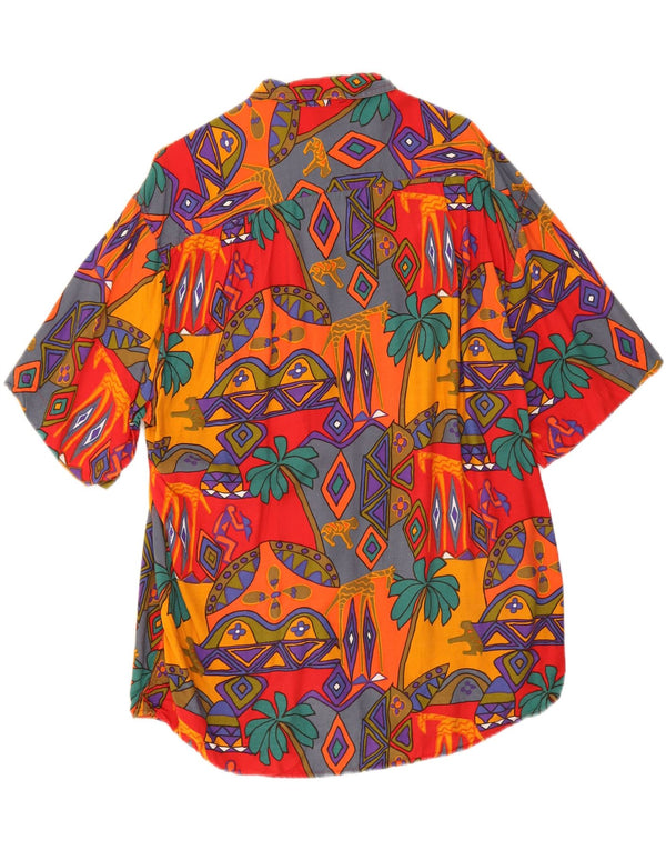 Camisa Masculina Manga Curta Rodrigo Tamanho 41/16 Grande Multicolorida Geométrica