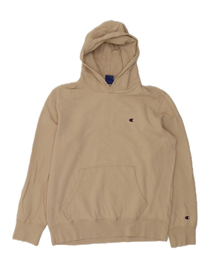 CHAMPION Mens Graphic Hoodie Jumper XL Beige Cotton Vintage Champion and Second-Hand Champion from Messina Hembry 