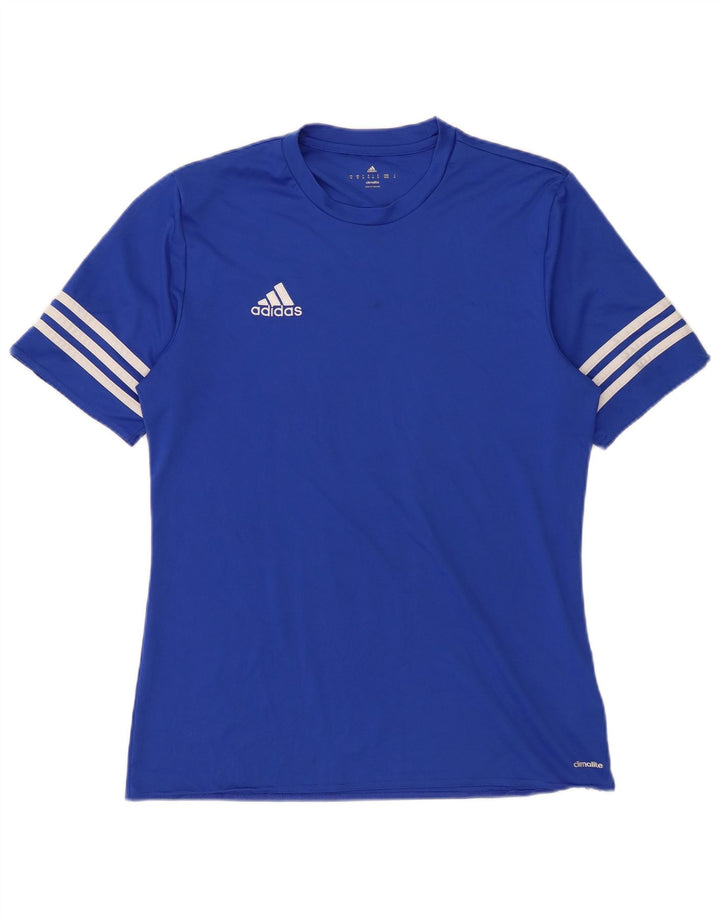 Adidas Masculino Climalite Camiseta Top Médio Azul Poliéster