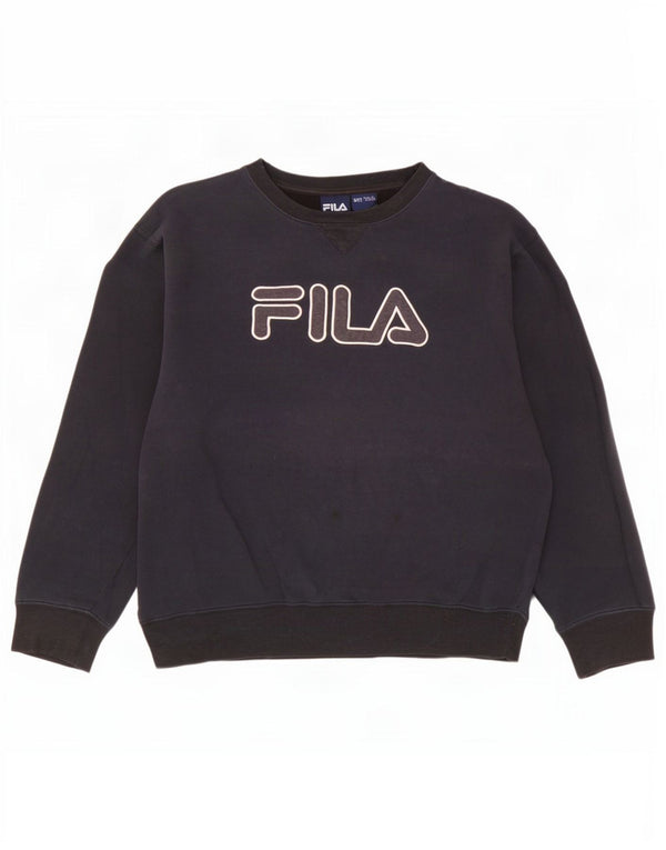 Fila moletom gráfico masculino jumper 2XL algodão azul marinho