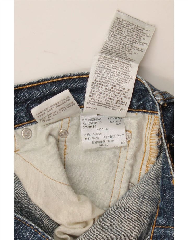 Jeans retos femininos Levi's W30 L30 algodão azul marinho