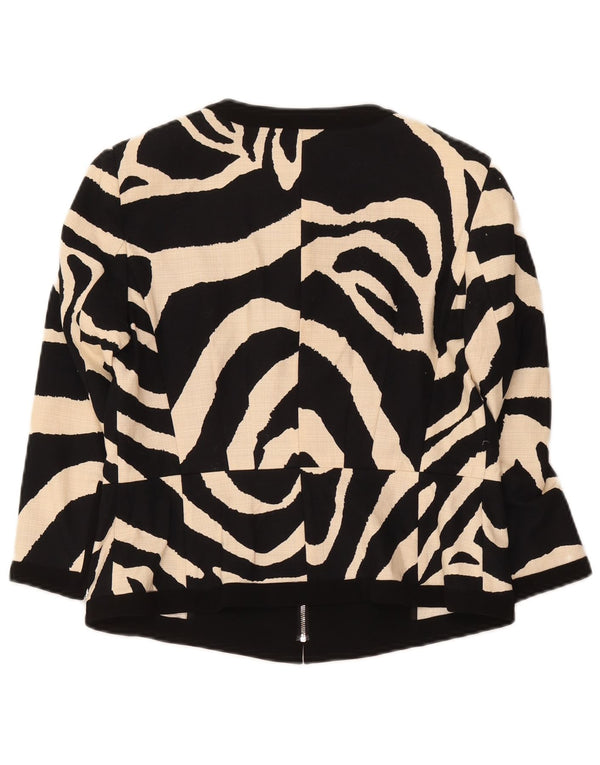 Jaqueta blazer feminina Max Mara crop manga 3/4 Reino Unido 12 médio preto