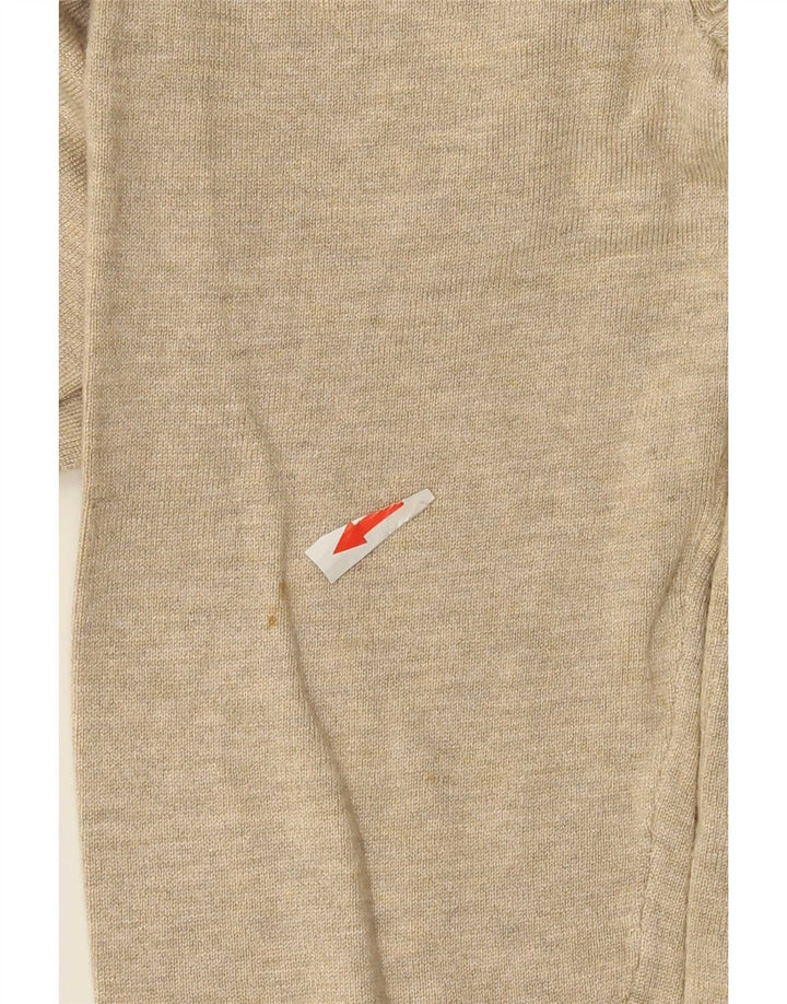 Suéter cardigã masculino Zara médio bege manchado