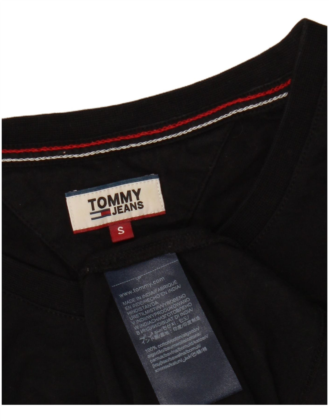 TOMMY HILFIGER Camiseta feminina cropped grande com estampa gráfica Reino Unido 10 pequena preta