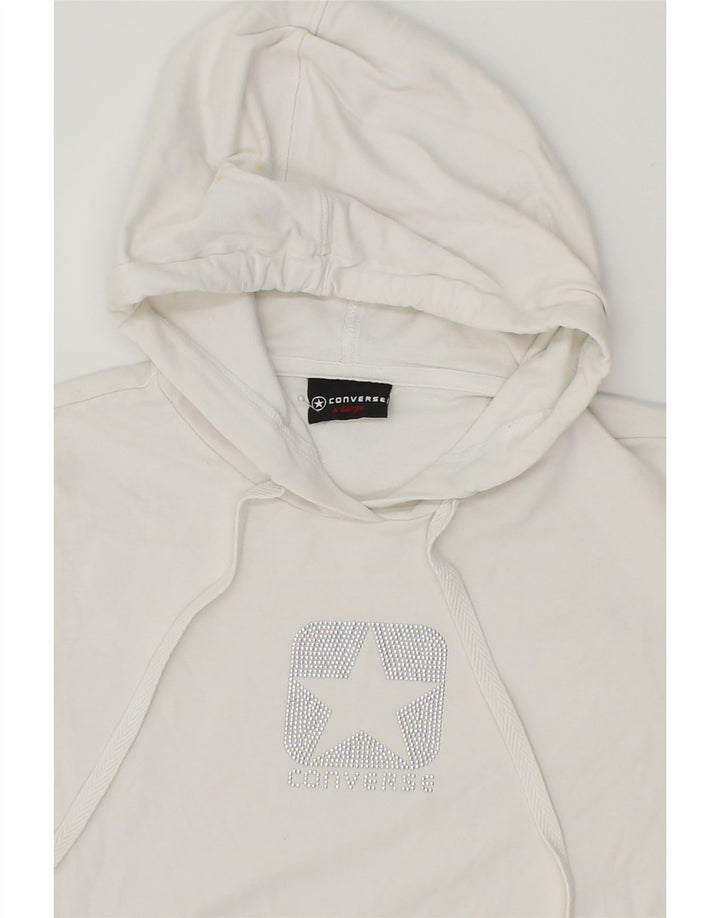 CONVERSE Womens Graphic Hoodie Jumper UK 18 XL White Cotton Vintage Converse and Second-Hand Converse from Messina Hembry 