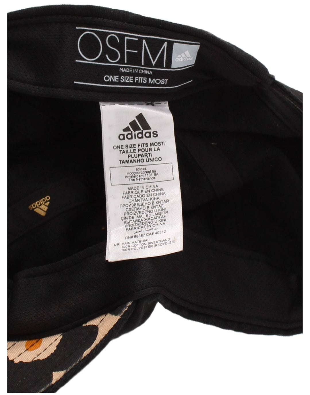 Boné de beisebol feminino Adidas tamanho único algodão preto