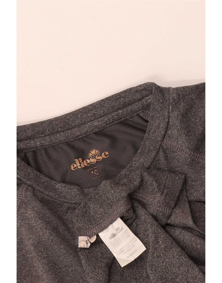 Camiseta feminina Ellesse com estampa gráfica UK 10 pequena cinza poliéster