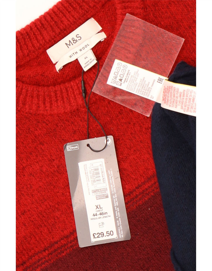 Suéter masculino Marks & Spencer com gola redonda XL listrado multicolorido