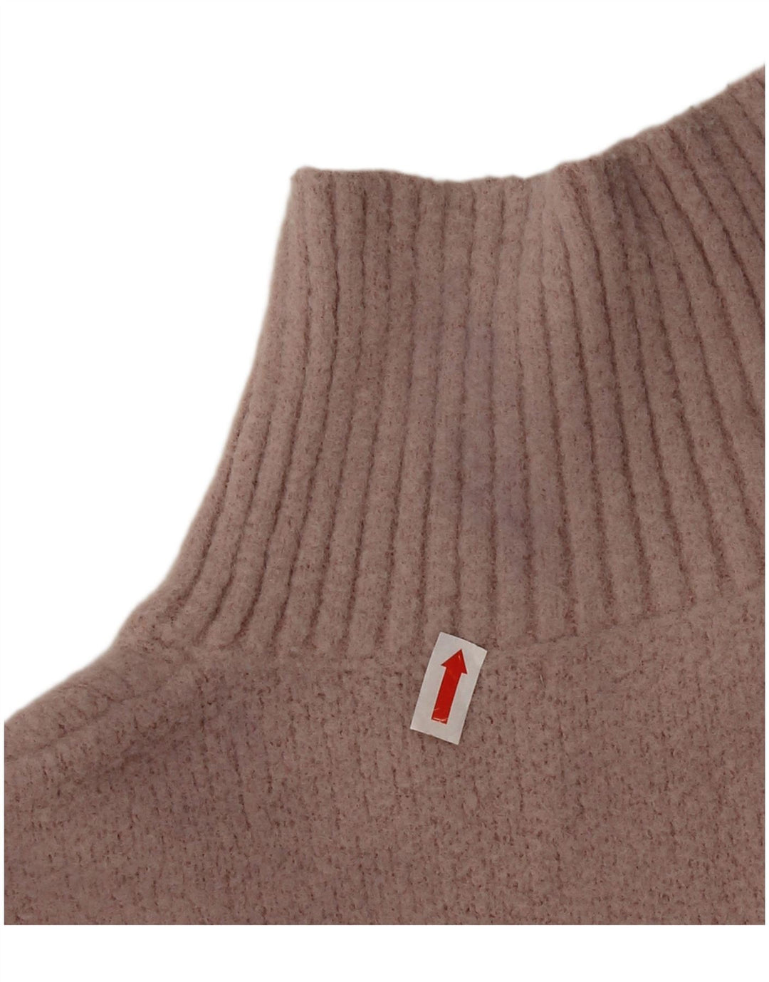 Suéter feminino Zara com gola tartaruga e gola alta, Reino Unido 10 pequeno rosa nylon