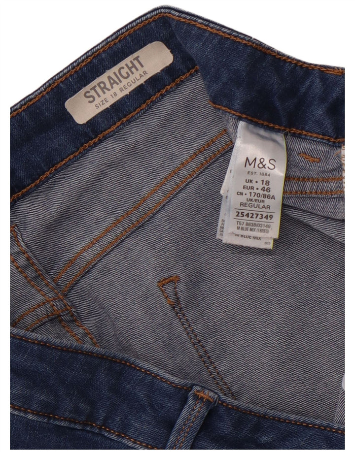 Jeans retos femininos Marks & Spencer Reino Unido 18 XL W36 L28 azul algodão
