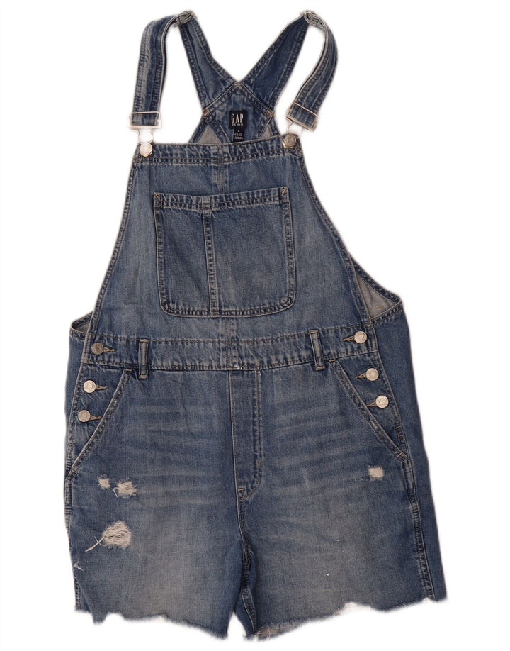 Macacão jeans feminino Gap desgastado médio W36 algodão azul