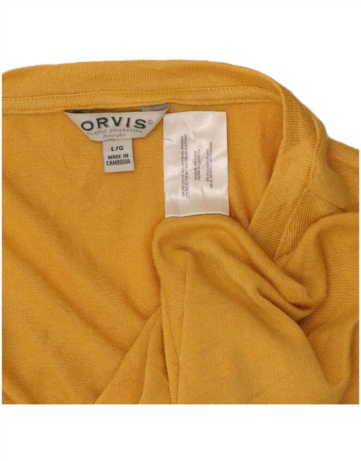 Camiseta feminina Orvis UK 16 grande poliéster amarelo