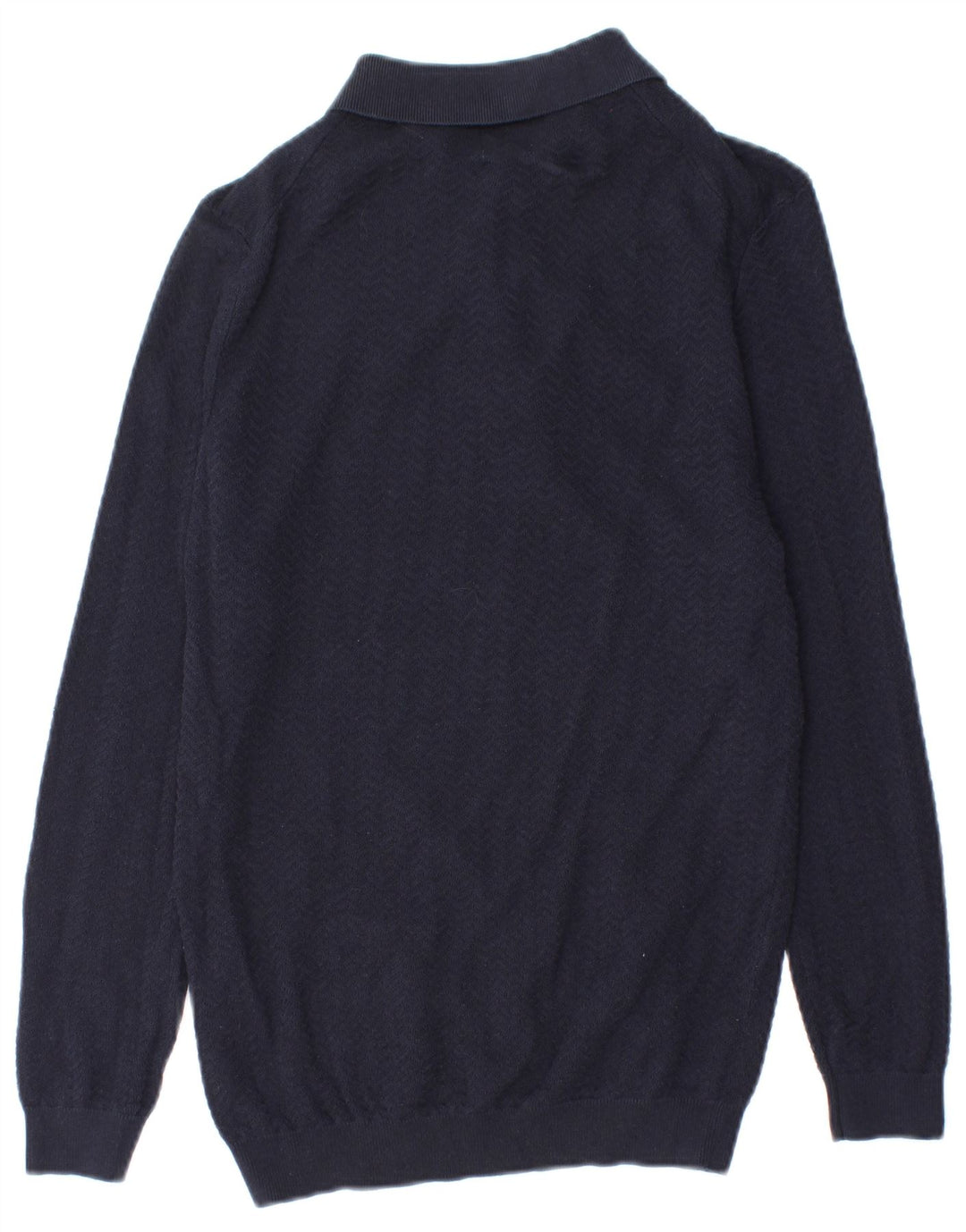 Suéter Zara masculino com gola polo médio azul marinho