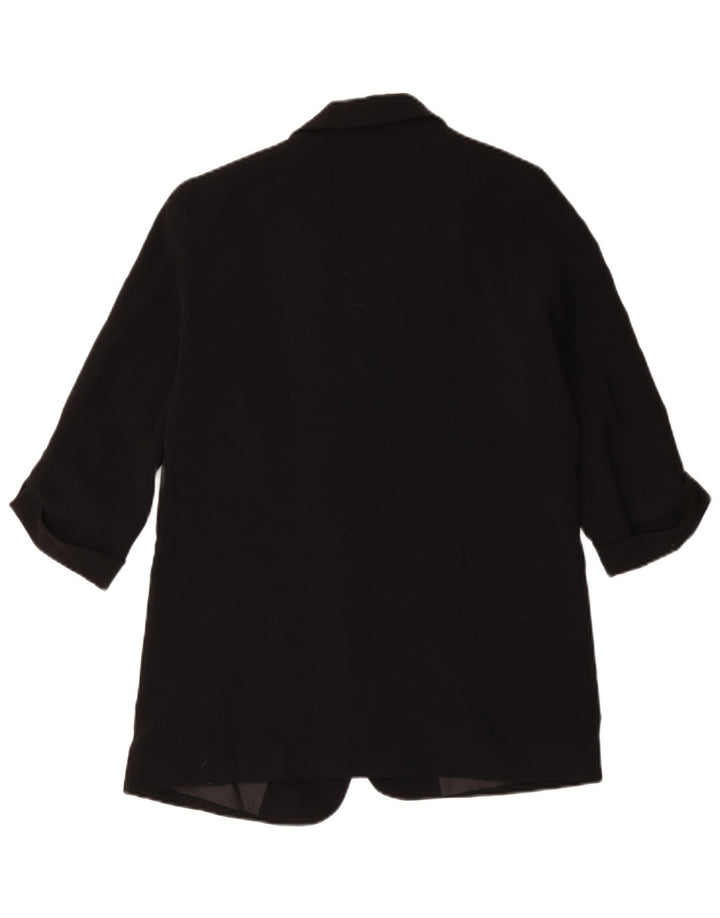 Zara Jaqueta Blazer Feminina Manga 3/4 Aberta Reino Unido 14 Médio Preto