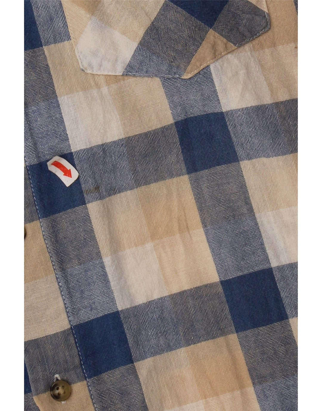 Camisa masculina de manga curta Dack's XL bege Gingham Linen