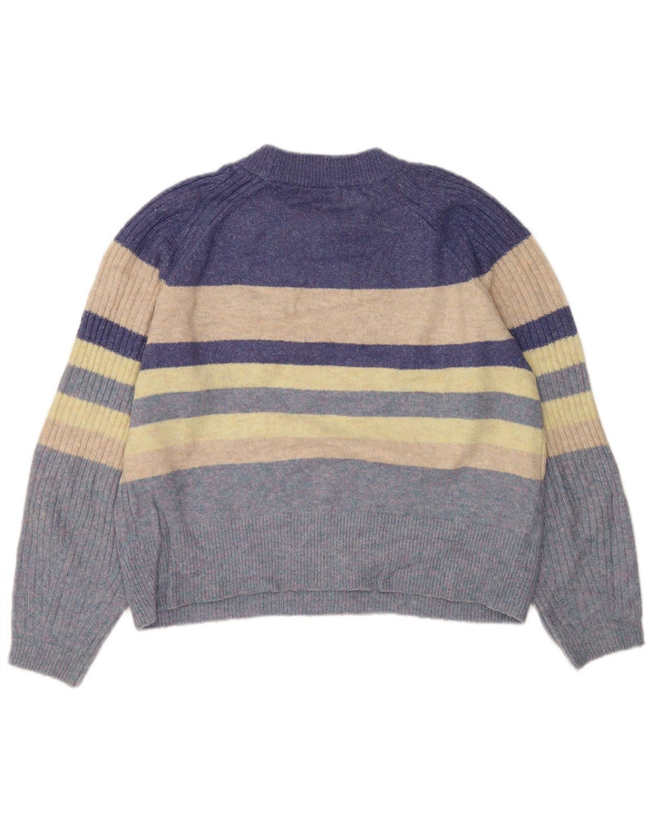 Suéter feminino Marks & Spencer com gola redonda e listrado azul médio UK 14