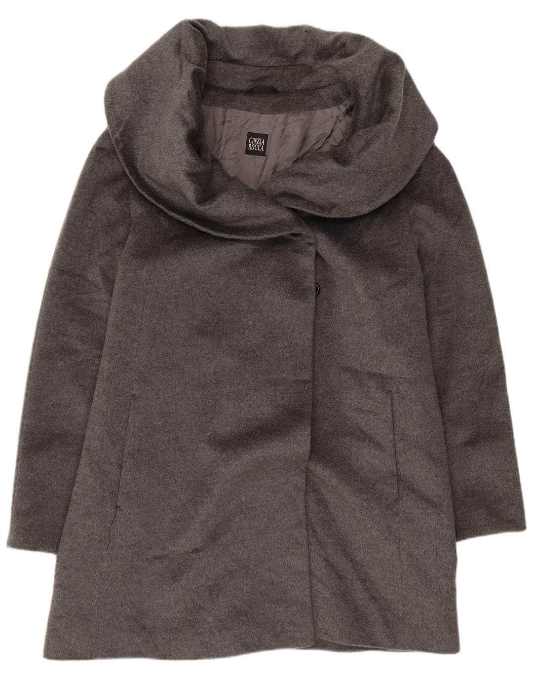 Sobretudo feminino Cinzia Rocca UK 16 grande lã cinza