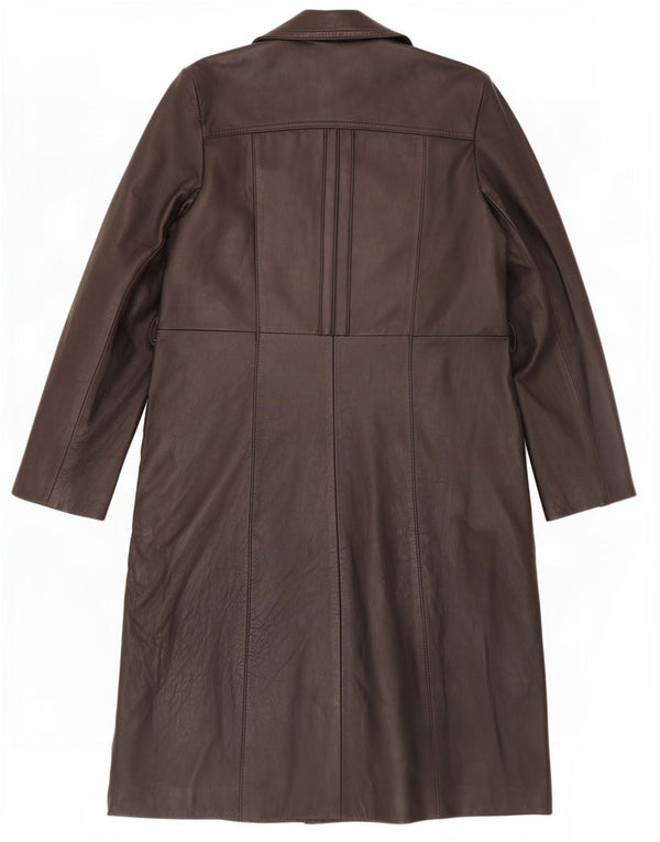 Casaco de couro feminino vintage UK 18 XL preto