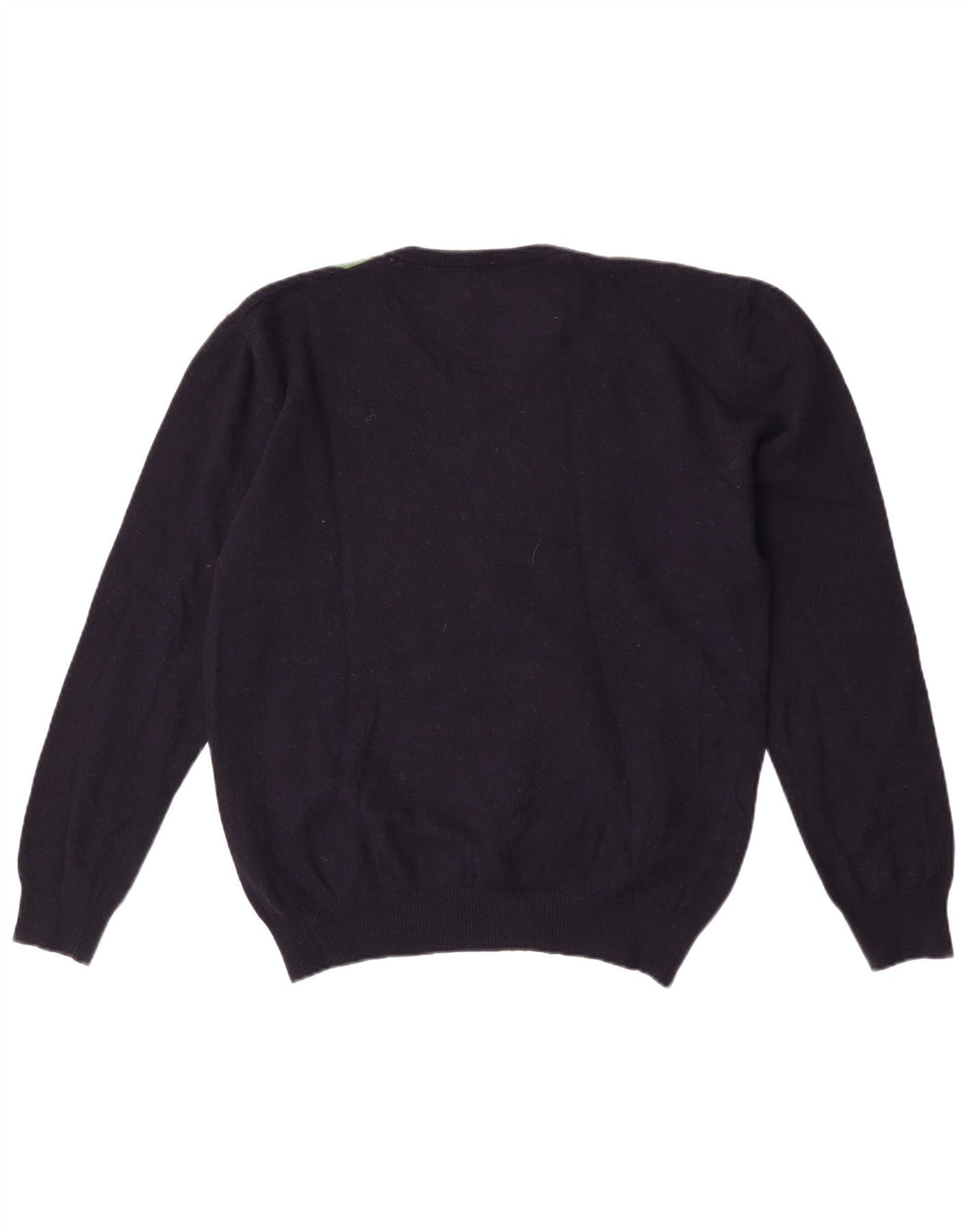 Suéter masculino Burlington com decote em V XL azul marinho Argyle/Diamante