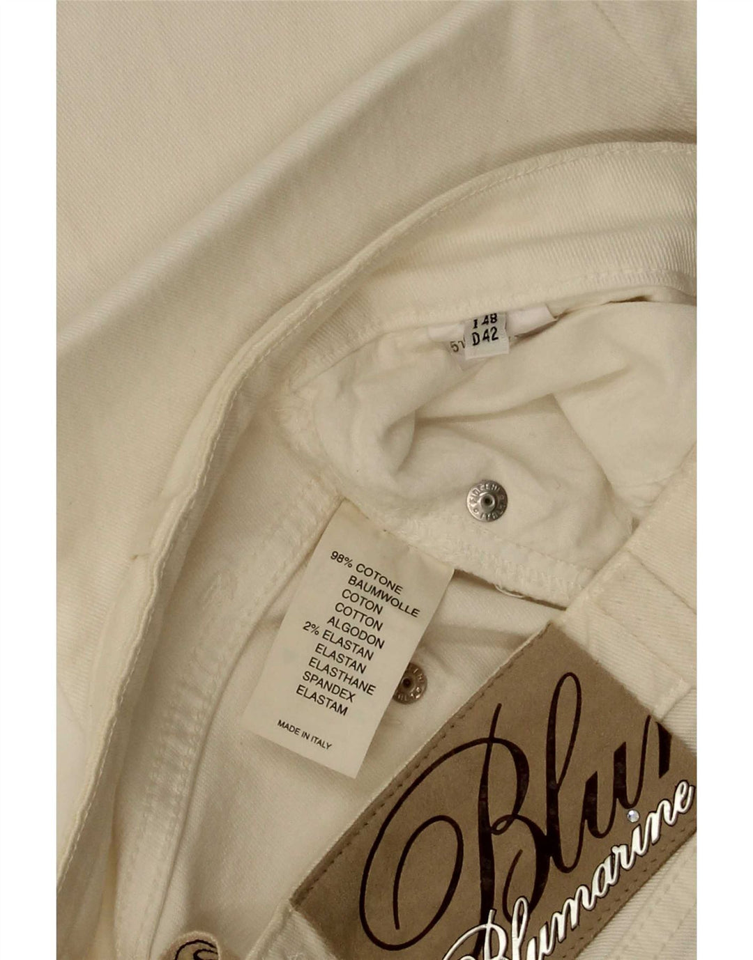 Blumarine Jeans feminino slim bootcut W30 L35 algodão branco