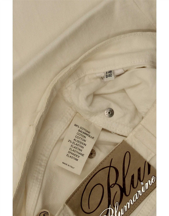Blumarine Jeans feminino slim bootcut W30 L35 algodão branco