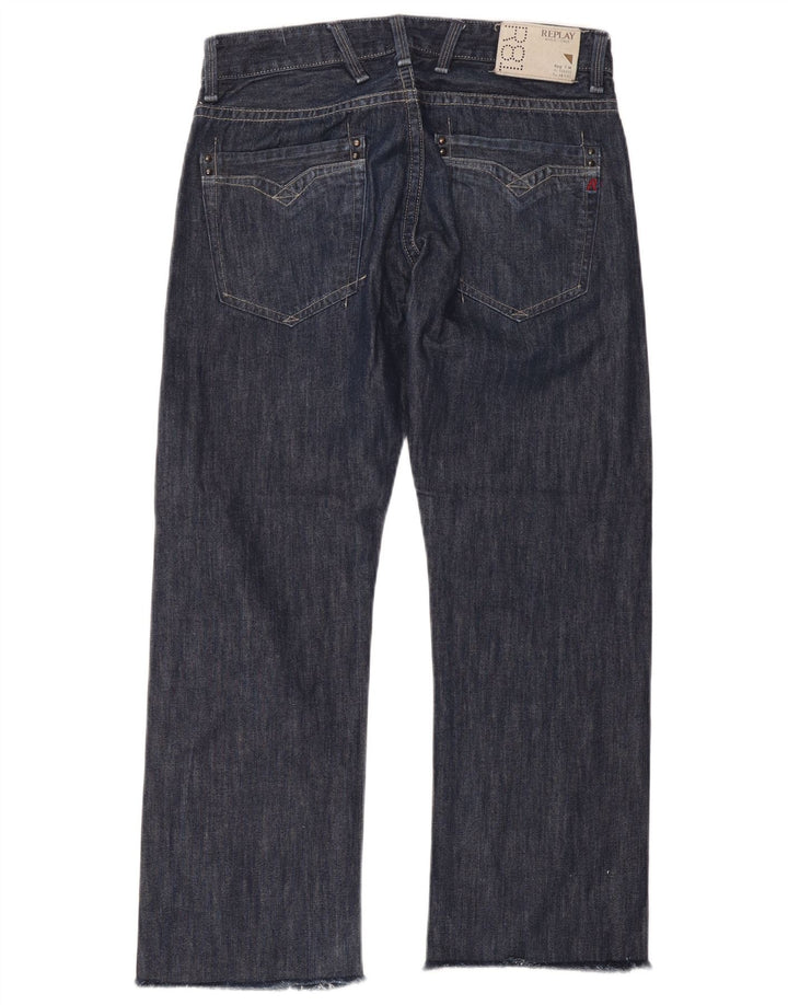 Replay Jeans reto masculino W34 L28 azul marinho