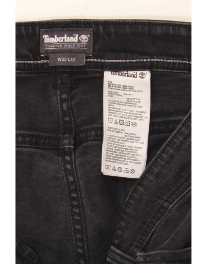 Timberland Mens Jeans Slim W32 L32 Algodão Preto